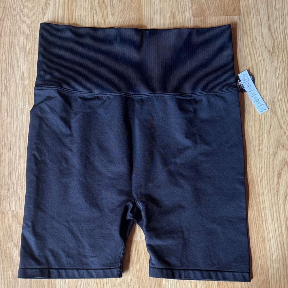 PINK Victoria's Secret NEW NWT size Large L Black Shorts fold over  Waist